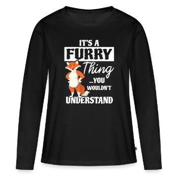 Furry Fandom Furries, Costume de cosplay animal mignon - T-shirt manches longues Premium bio Femme - noir - Devant - Julia (174cm)