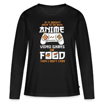 Anime Jeux vidéo Food Sushi Gaming, Otaku Gift An - T-shirt manches longues Premium bio Femme - noir - Devant - Julia (174cm)