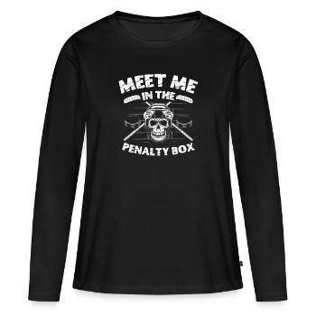 Treffen Sie Mich Im - Frauen Premium Bio Langarmshirt - Schwarz - Vorne - Julia (174cm)