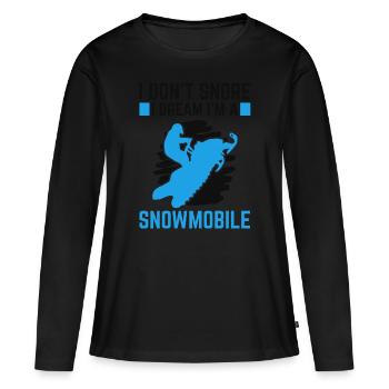 Rêve que je suis un - T-shirt manches longues Premium bio Femme - noir - Devant - Julia (174cm)