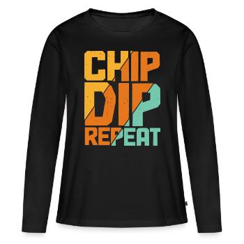 Chip Dip Répéter 11 - T-shirt manches longues Premium bio Femme - noir - Devant - Julia (174cm)