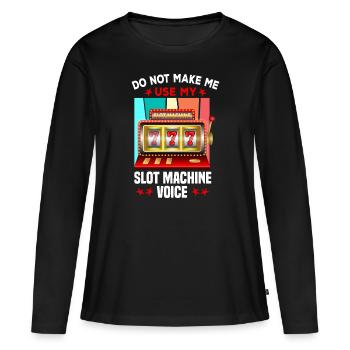 Kasino Glücksspiel Spielautomat Kartenspiel - Frauen Premium Bio Langarmshirt - Schwarz - Vorne - Julia (174cm)