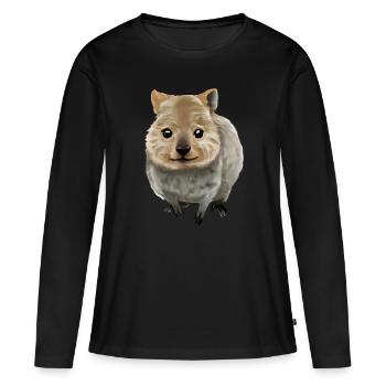 Quokka - das niedliche Beuteltier - Frauen Premium Bio Langarmshirt - Schwarz - Vorne - Julia (174cm)