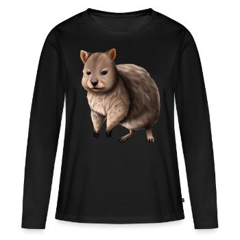 Quokka - das niedliche Beuteltier - Frauen Premium Bio Langarmshirt - Schwarz - Vorne - Julia (174cm)