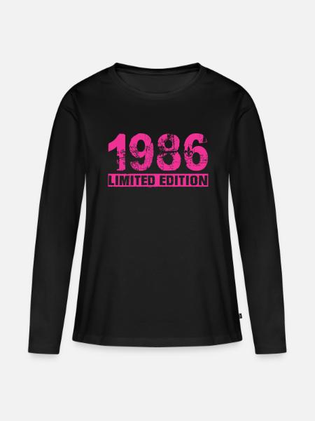 Limited Edition 1986 - Frauen Premium Bio Langarmshirt - Schwarz