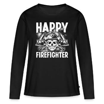 Firefighter Happy Firefighter Fire Brigade - Women's Premium Organic Long Sleeve Shirt - black - Front - Julia (174cm)