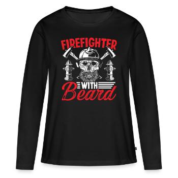 Firefighter Firefighter With Beard Fire Department - Women's Premium Organic Long Sleeve Shirt - black - Front - Julia (174cm)