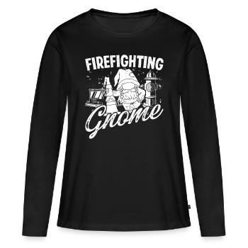 Firefighter Firefighting Gnome Fire Brigade - Women's Premium Organic Long Sleeve Shirt - black - Front - Julia (174cm)