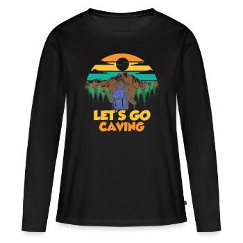 Gehen Wir In Die Höhle Höhlenwandern Caving Cave - Frauen Premium Bio Langarmshirt - Schwarz - Vorne - Julia (174cm)