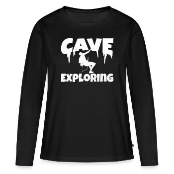 Höhle Erforschen Cave Höhlenwandern Caving - Frauen Premium Bio Langarmshirt - Schwarz - Vorne - Julia (174cm)