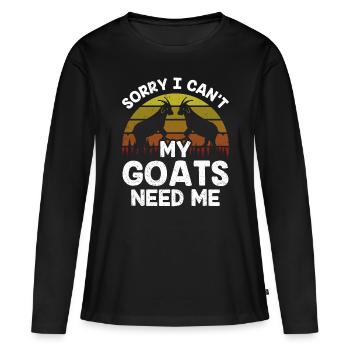 Malheureusement, mes chèvres n’ont pas besoin de moi animal - T-shirt manches longues Premium bio Femme - noir - Devant - Julia (174cm)