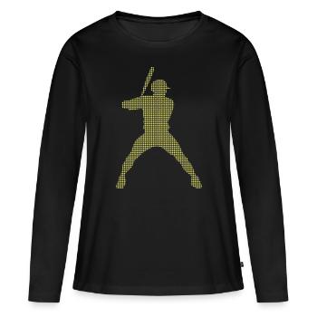 Base-ball - T-shirt manches longues Premium bio Femme - noir - Devant - Julia (174cm)
