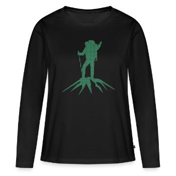 Alpinisme - T-shirt manches longues Premium bio Femme - noir - Devant - Julia (174cm)