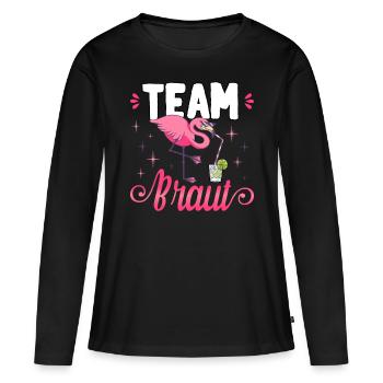 Team Braut JGA Frauen Tshirt Polterabend Damen - Frauen Premium Bio Langarmshirt - Schwarz - Vorne - Julia (174cm)
