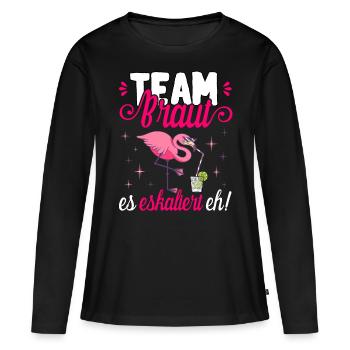 Team Braut JGA Frauen T-Shirt Polterabend Poltern - Frauen Premium Bio Langarmshirt - Schwarz - Vorne - Julia (174cm)