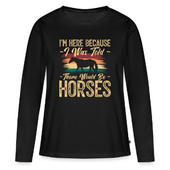 cadeau cavalier - Cadeau cheval - fan de chevaux. - T-shirt manches longues Premium bio Femme - noir - Devant - Julia (174cm)