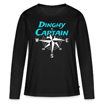 Dériveur Capitaine Capitaine Sailor Skipper - T-shirt manches longues Premium bio Femme - noir - Devant - Julia (174cm)