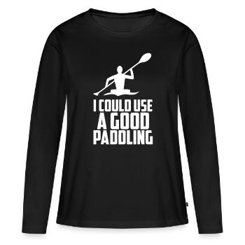 Accessoires de canoë de kayak Fournitures de navigation de plaisance Rafting - T-shirt manches longues Premium bio Femme - noir - Devant - Julia (174cm)