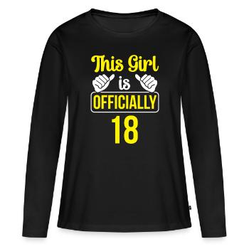 This girl is officially 18 eighteen celebration - Women's Premium Organic Long Sleeve Shirt - black - Front - Julia (174cm)