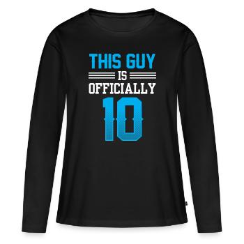 Ce gars a officiellement 18 dix-huit ans - T-shirt manches longues Premium bio Femme - noir - Devant - Julia (174cm)