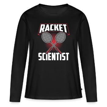 Schläger Wissenschaftler Racket Scientist - Frauen Premium Bio Langarmshirt - Schwarz - Vorne - Julia (174cm)