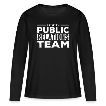 Team Public Relations PR Öffentlichkeitsarbeit - Women's Premium Organic Long Sleeve Shirt - black - Front - Julia (174cm)