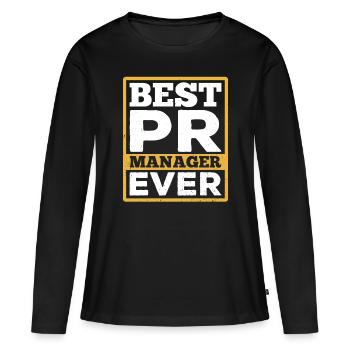 Bester Pr Manager Überhaupt Public Relations Beruf - Frauen Premium Bio Langarmshirt - Schwarz - Vorne - Julia (174cm)