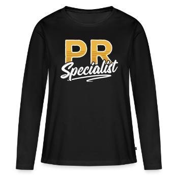PR Spezialist Beruf Public Relations Job - Frauen Premium Bio Langarmshirt - Schwarz - Vorne - Julia (174cm)