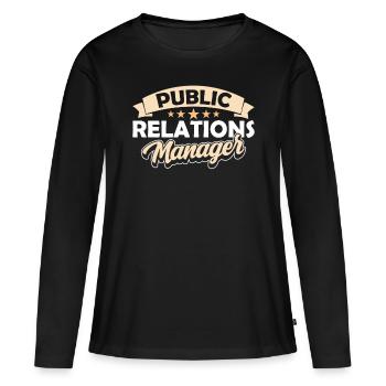 Manager Für Öffentlichkeitsarbeit Job PR Beruf - Frauen Premium Bio Langarmshirt - Schwarz - Vorne - Julia (174cm)