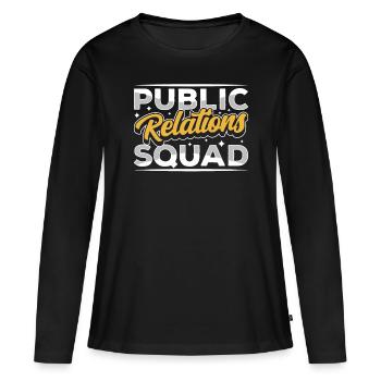 Public Relations Team Öffentlichkeitsarbeit PR - Women's Premium Organic Long Sleeve Shirt - black - Front - Julia (174cm)
