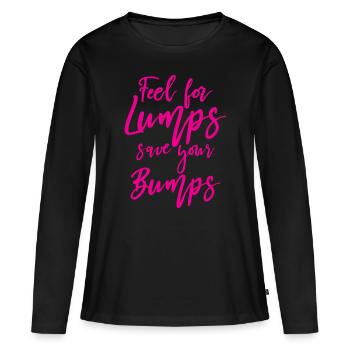 Sentez les bosses sauvez vos bosses - T-shirt manches longues Premium bio Femme - noir - Devant - Julia (174cm)