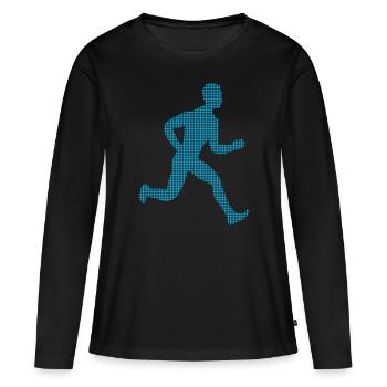 Joggen - Frauen Premium Bio Langarmshirt - Schwarz - Vorne - Julia (174cm)