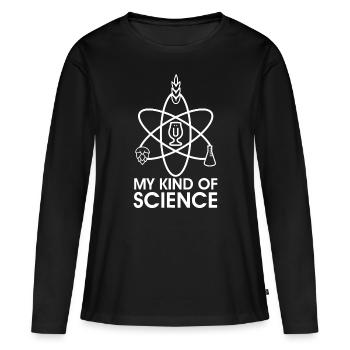Mon genre de bière / brassage scientifique - T-shirt manches longues Premium bio Femme - noir - Devant - Julia (174cm)