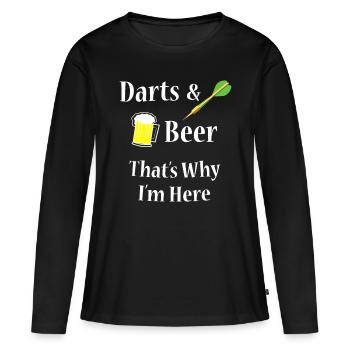 Darts Beer Funny pour Dart Playerdarts compétitionh - T-shirt manches longues Premium bio Femme - noir - Devant - Julia (174cm)