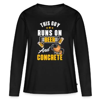 Mens Concrete Finisher Beer Cement Worker Apprecia - T-shirt manches longues Premium bio Femme - noir - Devant - Julia (174cm)