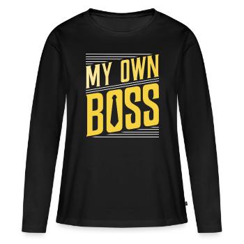 My own boss freelancer self-employed - Women's Premium Organic Long Sleeve Shirt - black - Front - Julia (174cm)