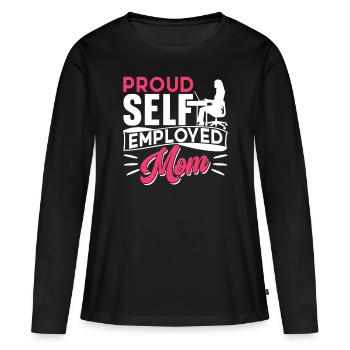 Proud self-employed mother self-employed - Women's Premium Organic Long Sleeve Shirt - black - Front - Julia (174cm)