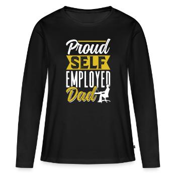Proud self-employed father Self-employed - Women's Premium Organic Long Sleeve Shirt - black - Front - Julia (174cm)