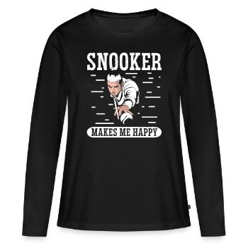 Snooker me rend heureux Billiards 8 Ball Pool Players - T-shirt manches longues Premium bio Femme - noir - Devant - Julia (174cm)