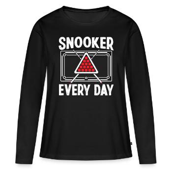 Snooker Tous les jours Billard 8 Ball Pool Players - T-shirt manches longues Premium bio Femme - noir - Devant - Julia (174cm)