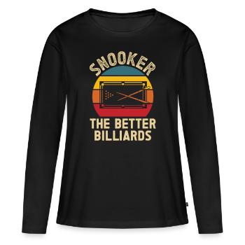 Snooker Better Billards Billard 8 Ball Pool - Frauen Premium Bio Langarmshirt - Schwarz - Vorne - Julia (174cm)