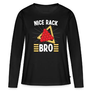 Snooker Nice Rack Bro Billiards 8 Ball Pool Player - T-shirt manches longues Premium bio Femme - noir - Devant - Julia (174cm)