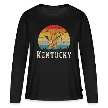 Chemises Banjo Pour Hommes Bluegrass Appalachia Folk - T-shirt manches longues Premium bio Femme - noir - Devant - Julia (174cm)