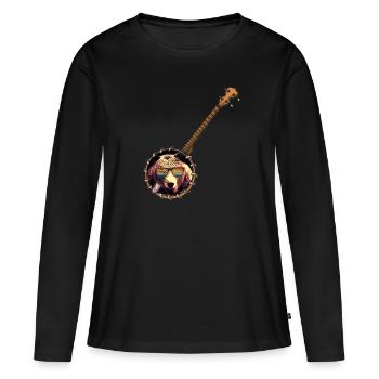 Chemises Banjo Pour Hommes Bluegrass Appalachia Folk - T-shirt manches longues Premium bio Femme - noir - Devant - Julia (174cm)