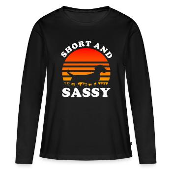 Dachshund Geschenk Dixie Wiener Doxie Dackel - Frauen Premium Bio Langarmshirt - Schwarz - Vorne - Julia (174cm)