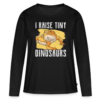 J’élève de minuscules dinosaures sur Bearded Dragon - T-shirt manches longues Premium bio Femme - noir - Devant - Julia (174cm)