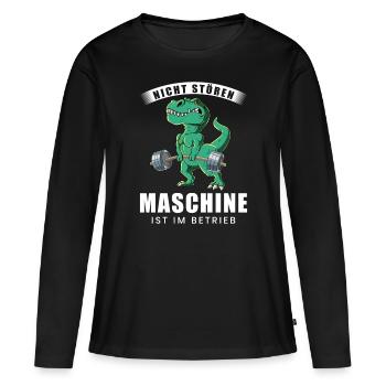 Nicht Stören Maschine In Betrieb Gym - Frauen Premium Bio Langarmshirt - Schwarz - Vorne - Julia (174cm)