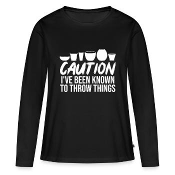 Clay Sculptor Funny Ceramic Artist Pottery Teacher - Women's Premium Organic Long Sleeve Shirt - black - Front - Julia (174cm)