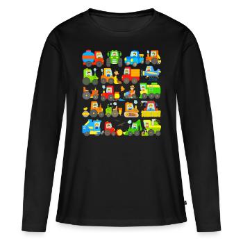 Tracteurs Machines agricoles Agriculteur Tracteur Pelle - T-shirt manches longues Premium bio Femme - noir - Devant - Julia (174cm)
