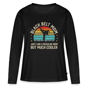 Schwarzgurt Mama Karate Jiu Jitsu Taekwondo Martialj - Frauen Premium Bio Langarmshirt - Schwarz - Vorne - Julia (174cm)